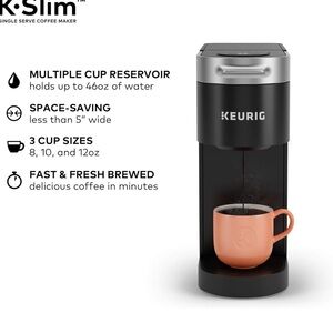 K-Slim Keurig Compact Coffee Brewer in Black and Silver
